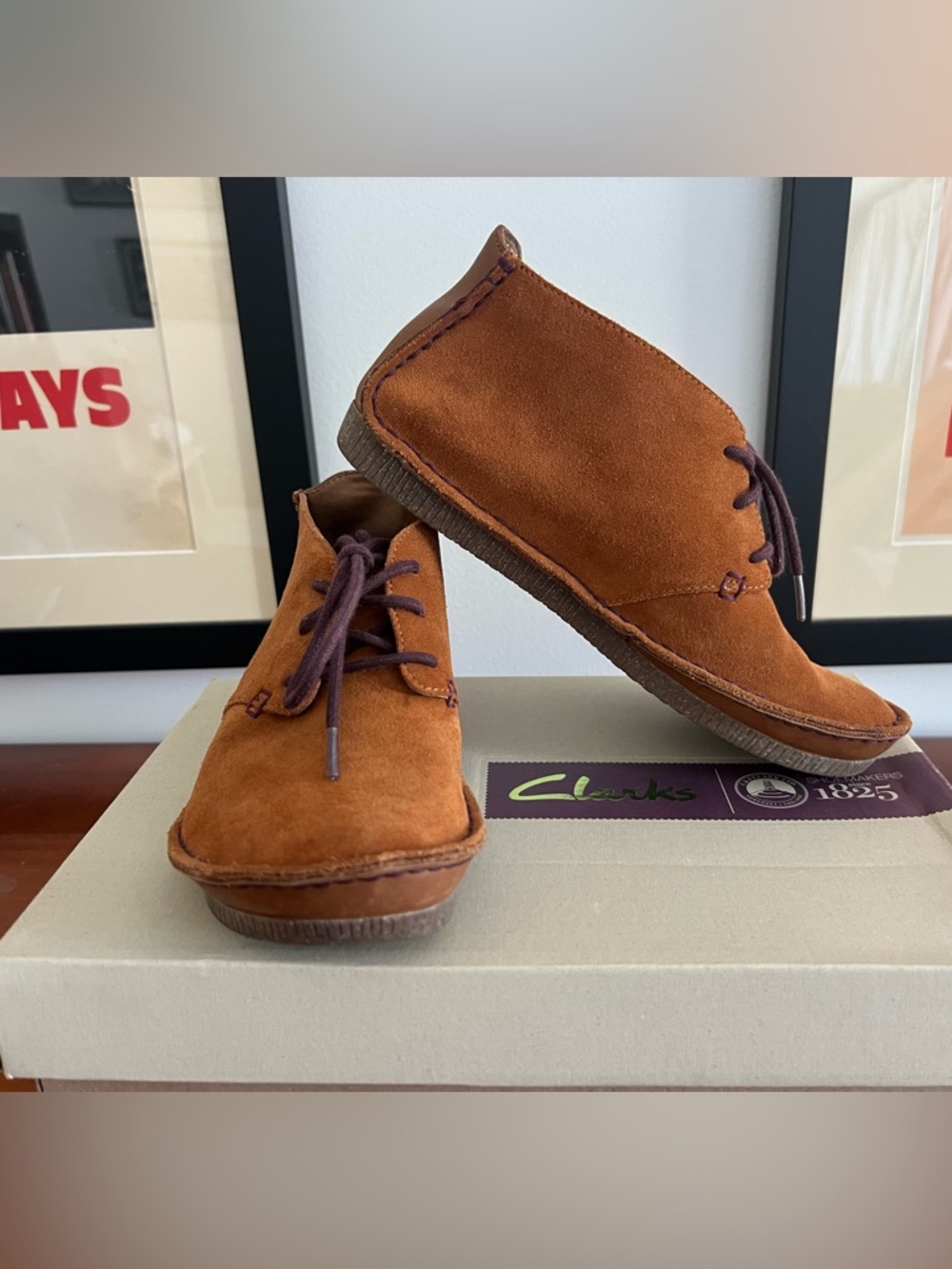 CLARKS Artisan Janey Lynn Suede Comfy Ankle Moccasin Booties 38 / 7.5